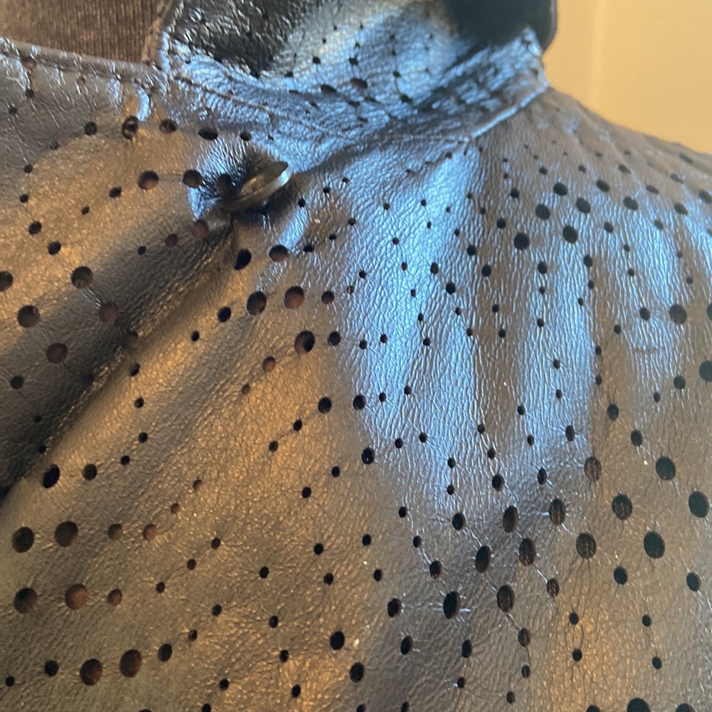 Etcetera Laser Cut Leather Jacket - image 8